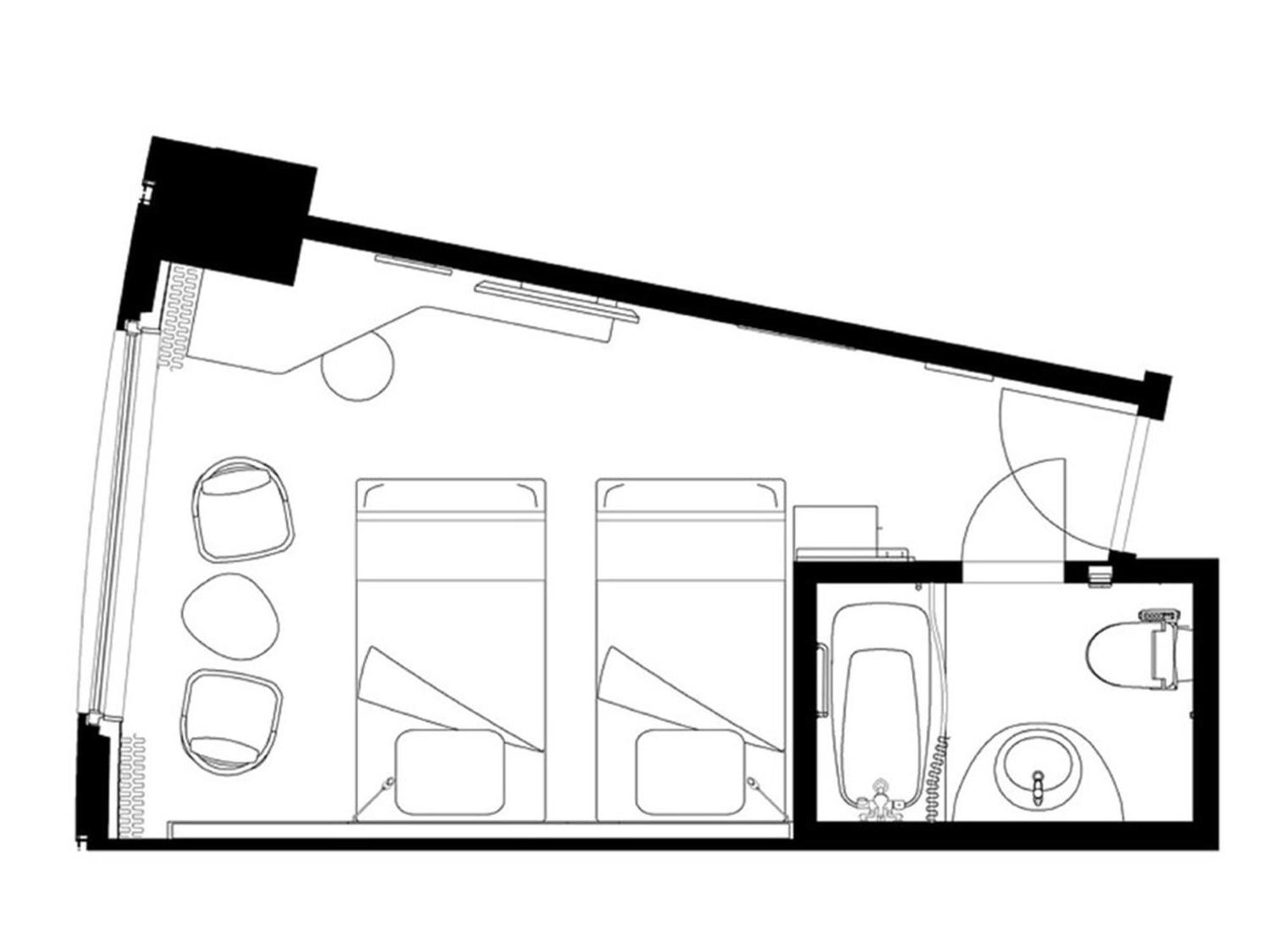 Sapporo Prince Hotel Quarto foto A floorplan of a typical room